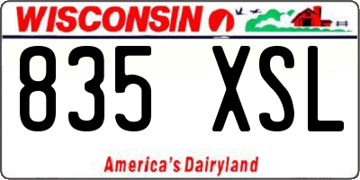 WI license plate 835XSL