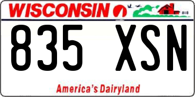 WI license plate 835XSN
