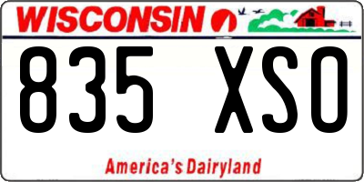 WI license plate 835XSO