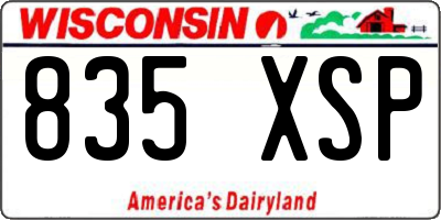 WI license plate 835XSP