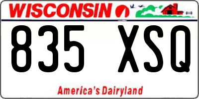 WI license plate 835XSQ