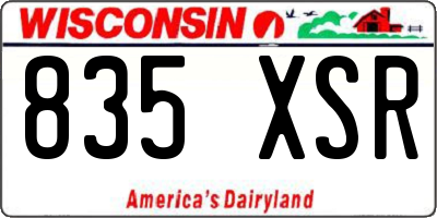 WI license plate 835XSR