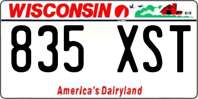 WI license plate 835XST