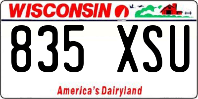 WI license plate 835XSU