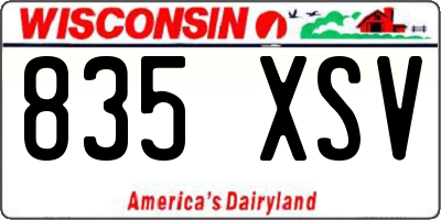 WI license plate 835XSV