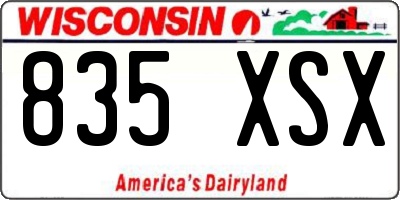 WI license plate 835XSX