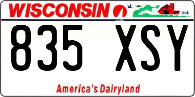 WI license plate 835XSY