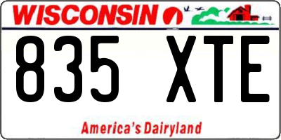 WI license plate 835XTE