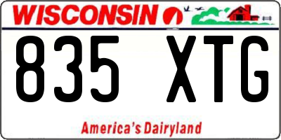 WI license plate 835XTG