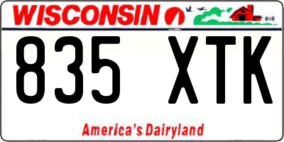 WI license plate 835XTK
