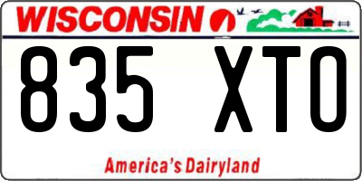 WI license plate 835XTO