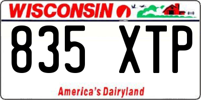 WI license plate 835XTP