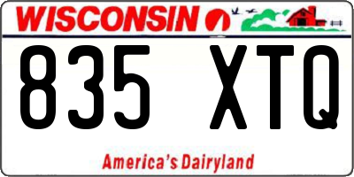 WI license plate 835XTQ