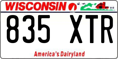 WI license plate 835XTR