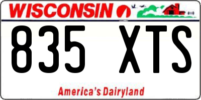 WI license plate 835XTS