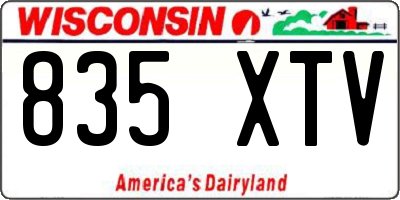 WI license plate 835XTV