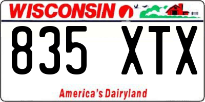 WI license plate 835XTX