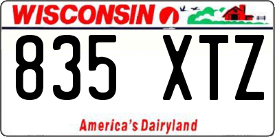 WI license plate 835XTZ