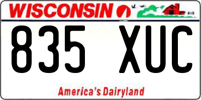 WI license plate 835XUC