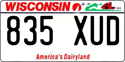 WI license plate 835XUD