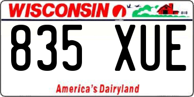 WI license plate 835XUE
