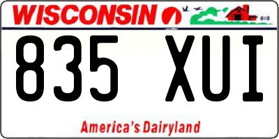 WI license plate 835XUI