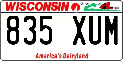 WI license plate 835XUM