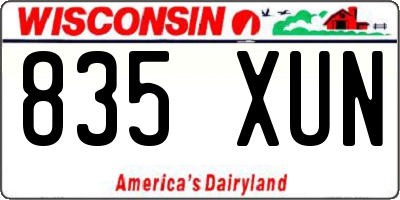 WI license plate 835XUN