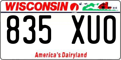 WI license plate 835XUO