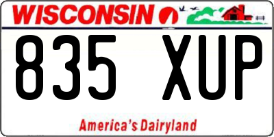 WI license plate 835XUP