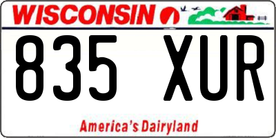 WI license plate 835XUR