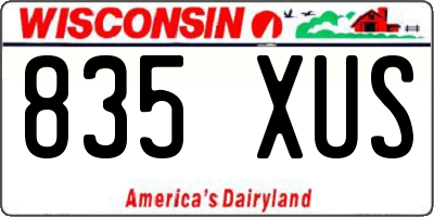 WI license plate 835XUS