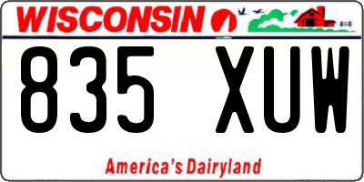 WI license plate 835XUW