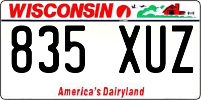 WI license plate 835XUZ