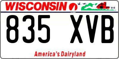 WI license plate 835XVB