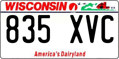 WI license plate 835XVC