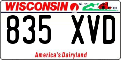 WI license plate 835XVD
