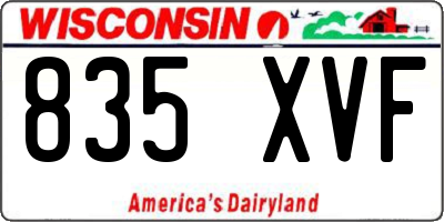 WI license plate 835XVF