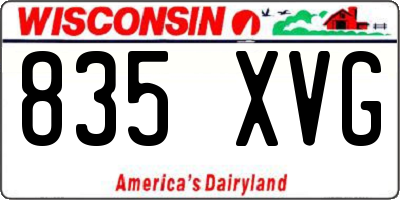 WI license plate 835XVG
