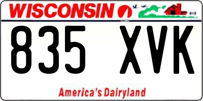 WI license plate 835XVK