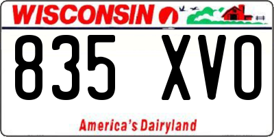 WI license plate 835XVO