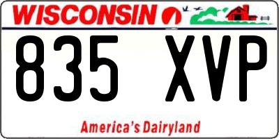 WI license plate 835XVP