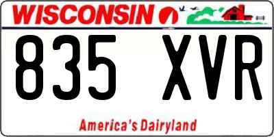 WI license plate 835XVR
