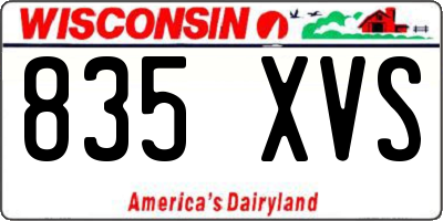 WI license plate 835XVS
