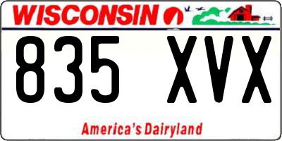 WI license plate 835XVX