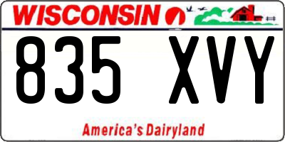 WI license plate 835XVY