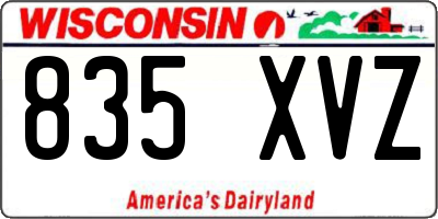 WI license plate 835XVZ