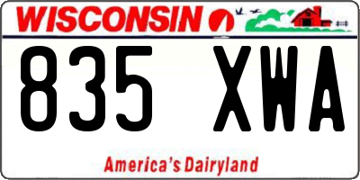 WI license plate 835XWA