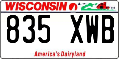 WI license plate 835XWB