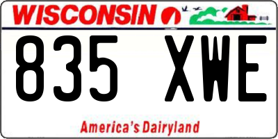 WI license plate 835XWE